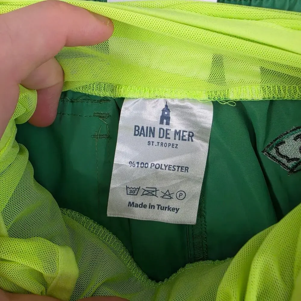 Bain De Mer Swim Shorts Men Small Catch The Cash Green Beach Resort Luxury Pool